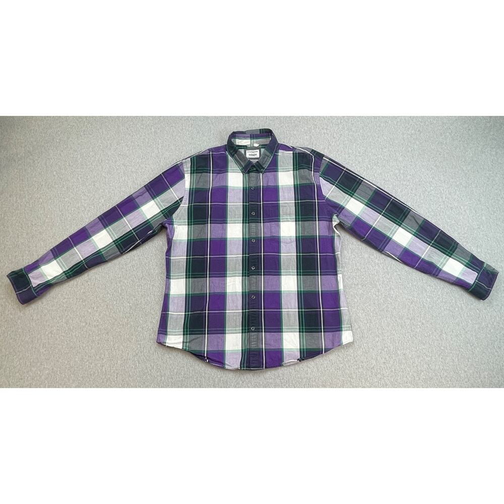 Express Shirt Mens XL‎ Plaid 100% Cotton Long Sleeve Button Down - Picture 2 of 8